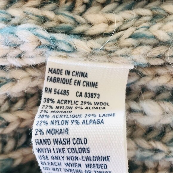 VTG retro AE sweater women S green/oatmeal wool knit chunky heritage country - Picture 10 of 11